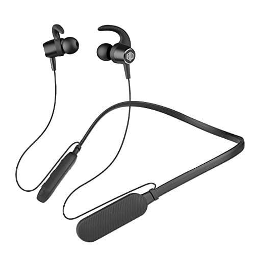 Nu Republic Rebop 2-in Ear Bluetooth Neckband with Vibration Notification, 12hours Battery Life, Fold-able Design, BT V5.0, in-Line Controls with Buil