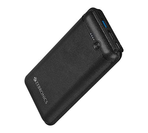 Zebronics Zeb- MC 20000, 20000mah Power Bank with Type c Micro USB Input, Blue Port for Fast Charging and LED Indicator