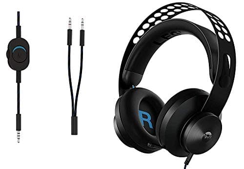 (Renewed) Lenovo Legion H300 Stereo Gaming Headset,3.5mm Wired,Fully retractable noise-cancelling microphone,<5% distortion, 50mm audio drivers,Vol