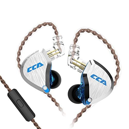 CCA C12 in-Ear Monitors, 5BA+1DD Hybrid HiFi Stereo Noise Isolating IEM Wired Earphones/Earbuds/Headphones with Detachable Tangle-Free Cable 2Pin for