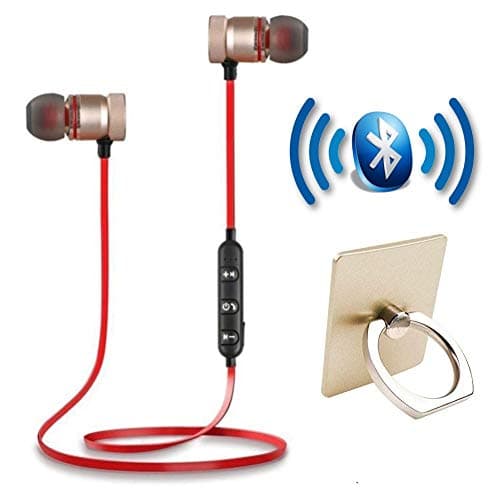 BLAXSTOC Magnetic Wireless Bluetooth Earphone Headphone for Calling & Music with mic & Warranty for All Smartphones & Android Mobiles+ Free Mobile Hol