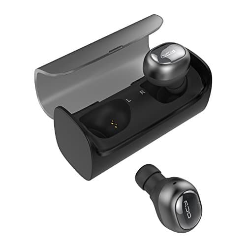 QCY Q29 Wireless Earbud, Mini Dual V4.1 Bluetooth Headphones with Charging Case 12 Hours Stereo Music Time Built Mic for IPhone 7 Plus, Samsung, HTC,