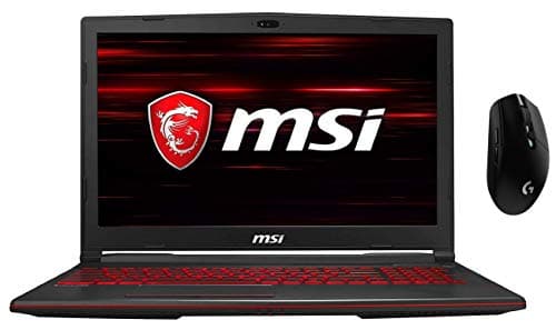 MSI Gaming GL63 9RCX-220IN 2019 15.6-inch Laptop (9th Gen i7-9750H/8GB/512GB SSD/Windows 10 Home 64 Bit/4GB GTX 1050 Ti Graphics), Black with logitec