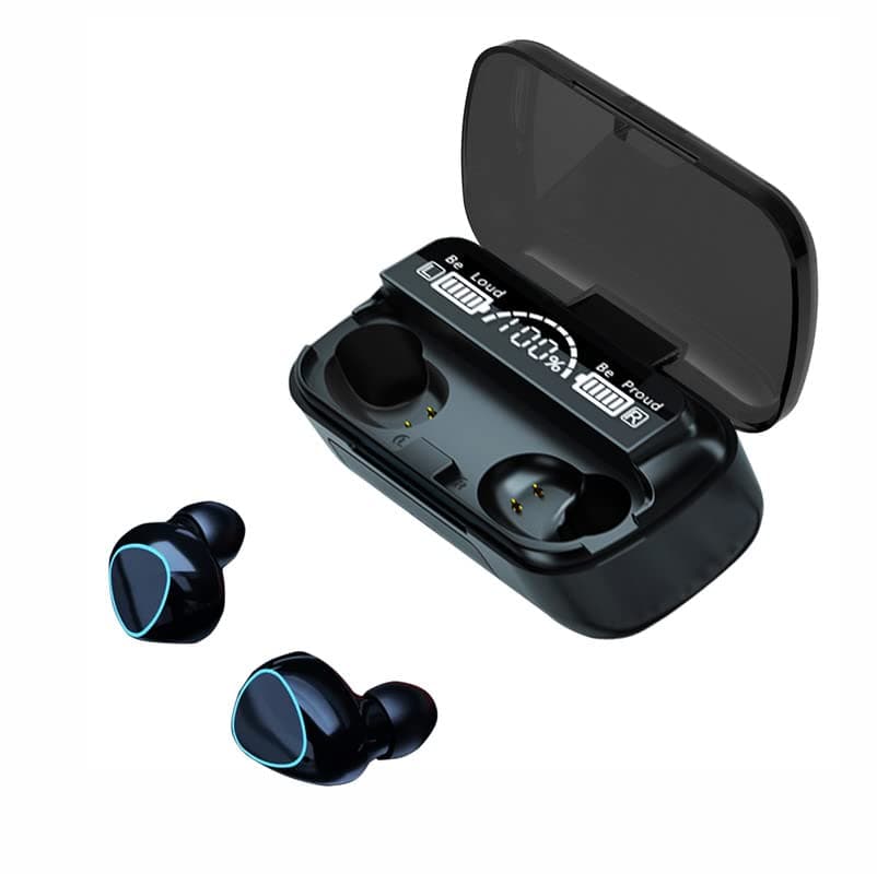 Moojlo M10 Buds Bluetooth True Wireless in Ear Earbuds(TWS) with Mic, 24Hr Battery Life, Noise Cancellation During Calls,Digital Display Case, IP54 Dust & Water Resistant,(Black, True Wireless)