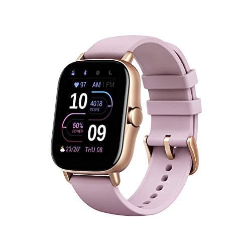 (Renewed) Amazfit GTS 2e Smartwatch, SpO2 & Stress Monitor, 1.65 Always-on AMOLED Display, Built-in GPS, Built-in Alexa,14-Day Battery Life, 90+ Sports Models, 50+ Watch Faces Lilac Purple, Regular