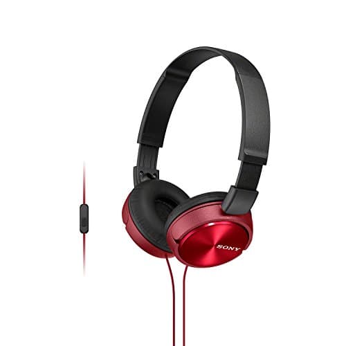 (Renewed) Sony MDR-ZX310AP Sound Monitoring Headphones red