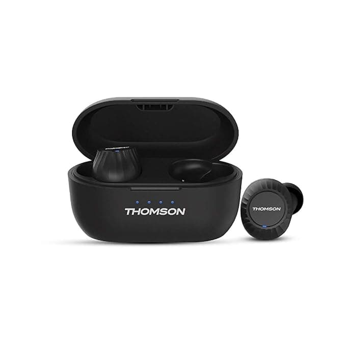 (Renewed) Thomson BTW10 True Wireless in-Ear Earbuds/Earphones (Bluetooth 5.0) with Magnetic Charging case (500mAh) with Siri/Google Asssist, Sweat/Wa