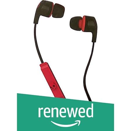 (Renewed) Skullcandy Smokin Bud 2 S2PGFY-010 in-Ear Headphones with Mic (Black and Red) In-Ear Headphones