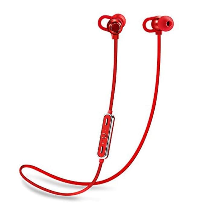 Flybot Boom Deep Bass in-Ear Wireless Bluetooth Earphone with Mic IPX4 Sweatproof - (Red) In-Ear Headphones
