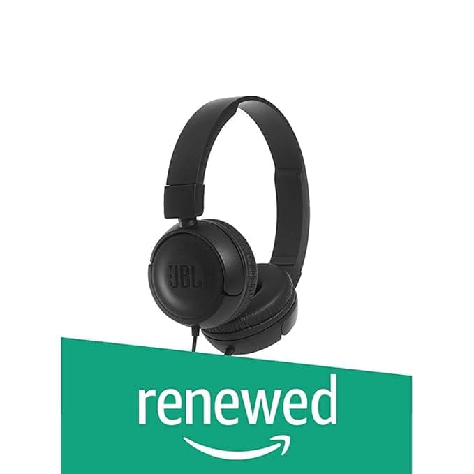 (Renewed) JBL T450 On-Ear Headphones with Mic (Black) On-Ear