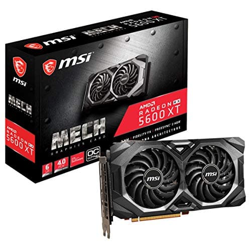 MSI Gaming Radeon RX 5600 XT MECH OC Boost Clock: 1600 MHz 192-bit 6GB GDDR6 DP/HDMI Dual Torx 3.0 Fans Freesync DirectX 12 Ready Graphics Card