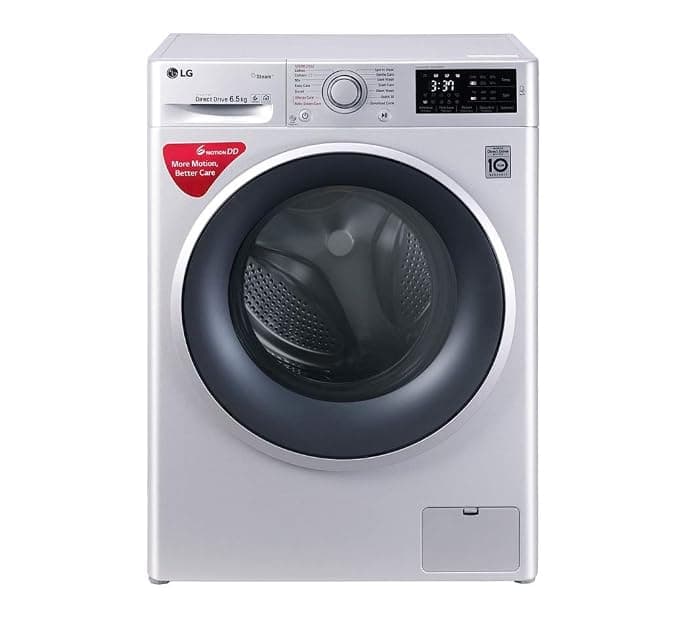 LG 6.5 kg Inverter Fully-Automatic Front Loading Washing Machine (FHT1065SNL, Luxury Silver, Inbuilt Heater) Washing Machines & Dryers