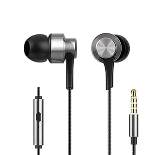 HiFuture J3 Deep Bass Hi-Fi Stereo Sound in-Ear, Metallic Wired Earphone (TPE Cable) with Mic for Smartphones, Featured Phone, Tablet, PSP, Laptop and PC (Silver)