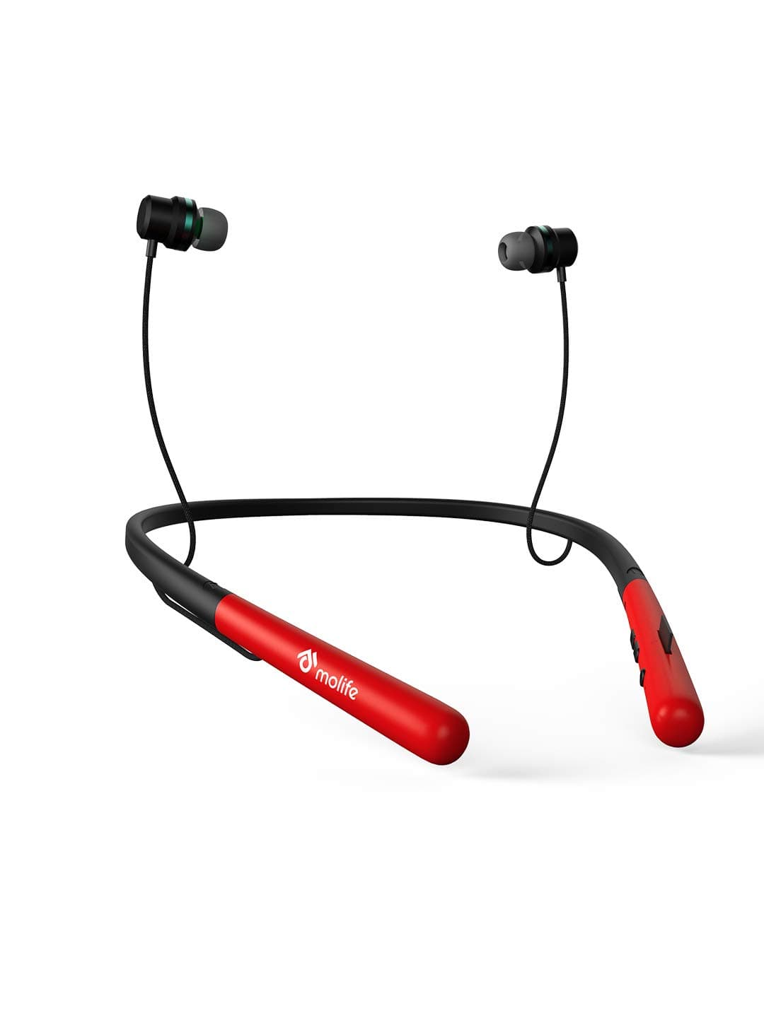 Molife Boomerang Wireless Sports Neckband Bluetooth in-Ear Earphones with Mic (Wine Red) In-Ear