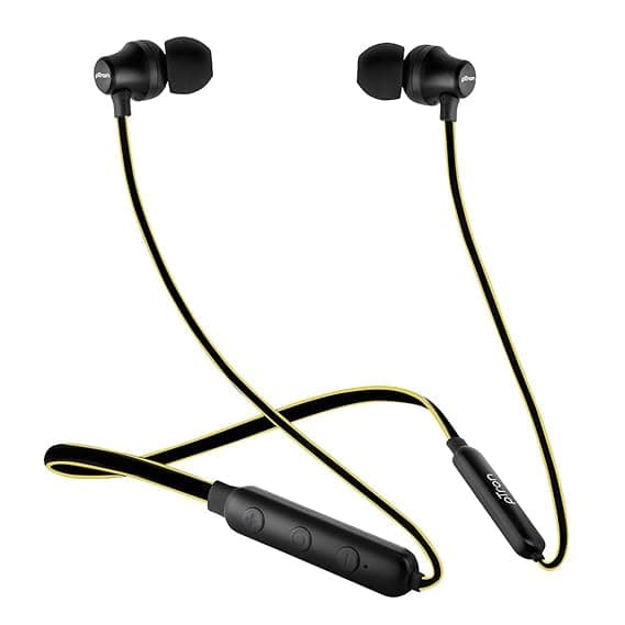 (Renewed) pTron Tangent Lite Magnetic in-Ear Wireless Bluetooth Headphones with Mic - (Black & Yellow) In-Ear