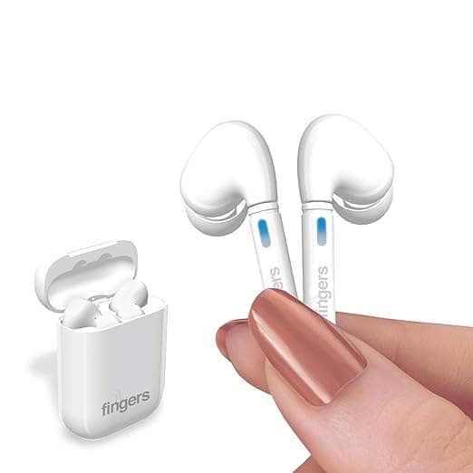 FINGERS Audio Pods TWS Pods (True Wireless Bluetooth Earbuds) with Wonderful 21 Hours Playback time, and Charging Case with Dual Charging inputs In-Ea