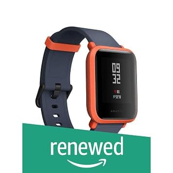 (Renewed) AmazFit XIA1608R Bip Pace Smartwatch with Touch Screen, GPS, Fitness Tracker, Heart Rate, IP68 Waterproof, English(Cinnabar Red) Activity Tr
