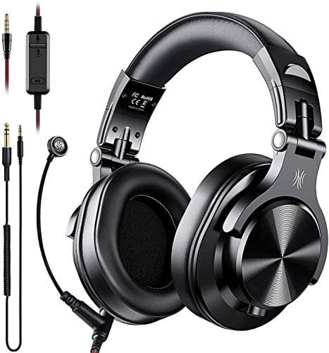 OneOdio A71 Over Ear Headphones with Mic, On-Line Volume & Share-Port Headsets for Gaming Office Phone Call DJ?Wired Stereo Headphones with Detach