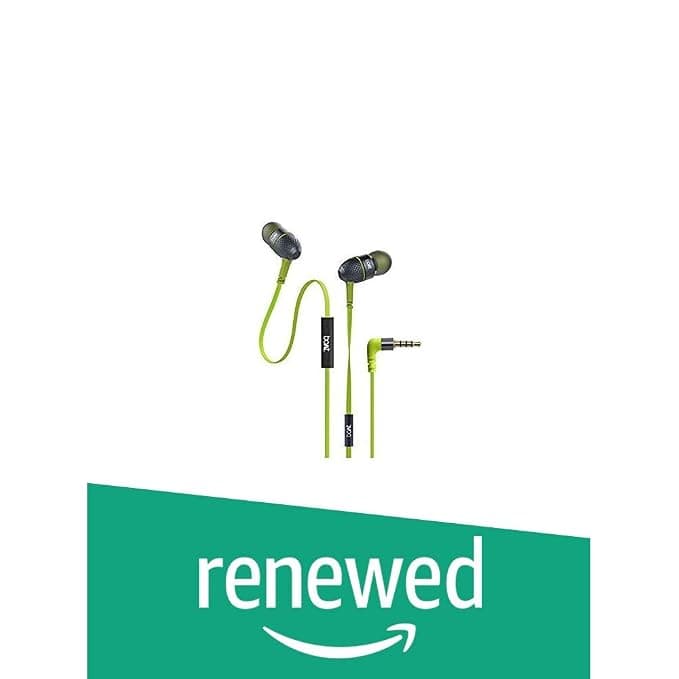 (Renewed) Boat Bass Heads 225 in-Ear Headphones with Mic (Neon Lime) In-Ear
