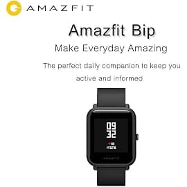 (Renewed) Amazfit Huami Pace Bip Touch Screen Smart Watch with GPS, Fitness Tracker, Heart Rate and IP68 Professional Waterproof A1608 (Black) - OVIO