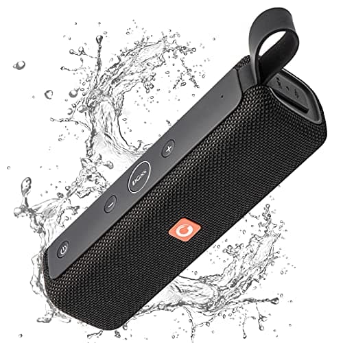 Doss E-go Portable IPX6 Waterproof Bluetooth Speaker with Extra Bass,Built-In Mic, 2x6W Drivers,12-Hour Playtime for All Smartphones (Black)