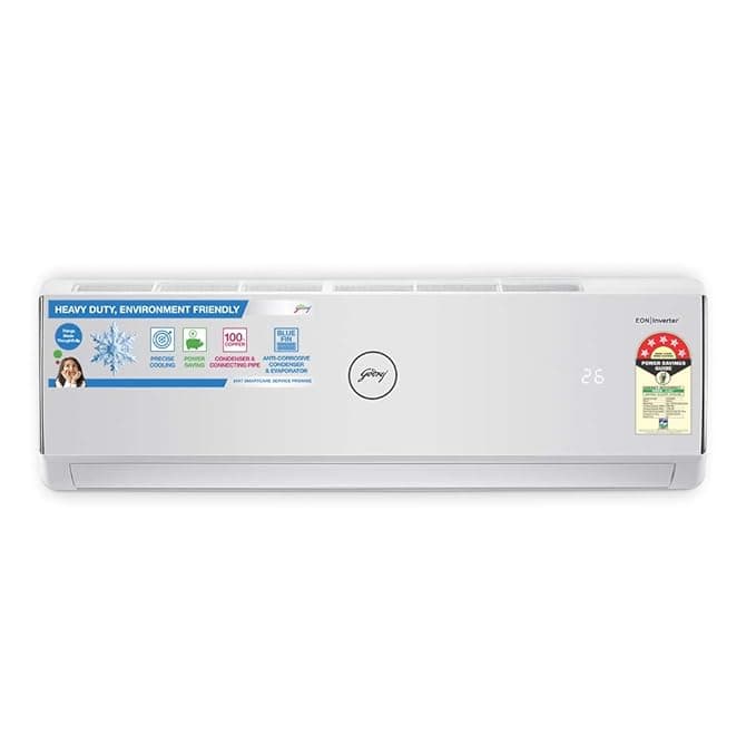 Godrej 1 Ton 5 Star Inverter Split AC (Copper, Anti Bacterial Filter, 2020 Model, GIC 12YTC5-WTA, White) Air Conditioners