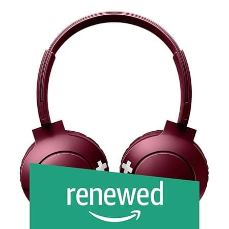 (Renewed) Philips SHB3075RD/00 Wireless On-Ear Headphones with Mic (Maroon) Headphone Accessories
