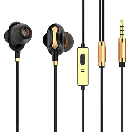 Tagg SoundGear-500 Dual Driver in-Ear Headphones with Microphone (Black) Mobile Phone Wired Headsets