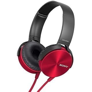 (Renewed) Sony MDR-XB450 On-Ear Extra Bass Headphones (Red)