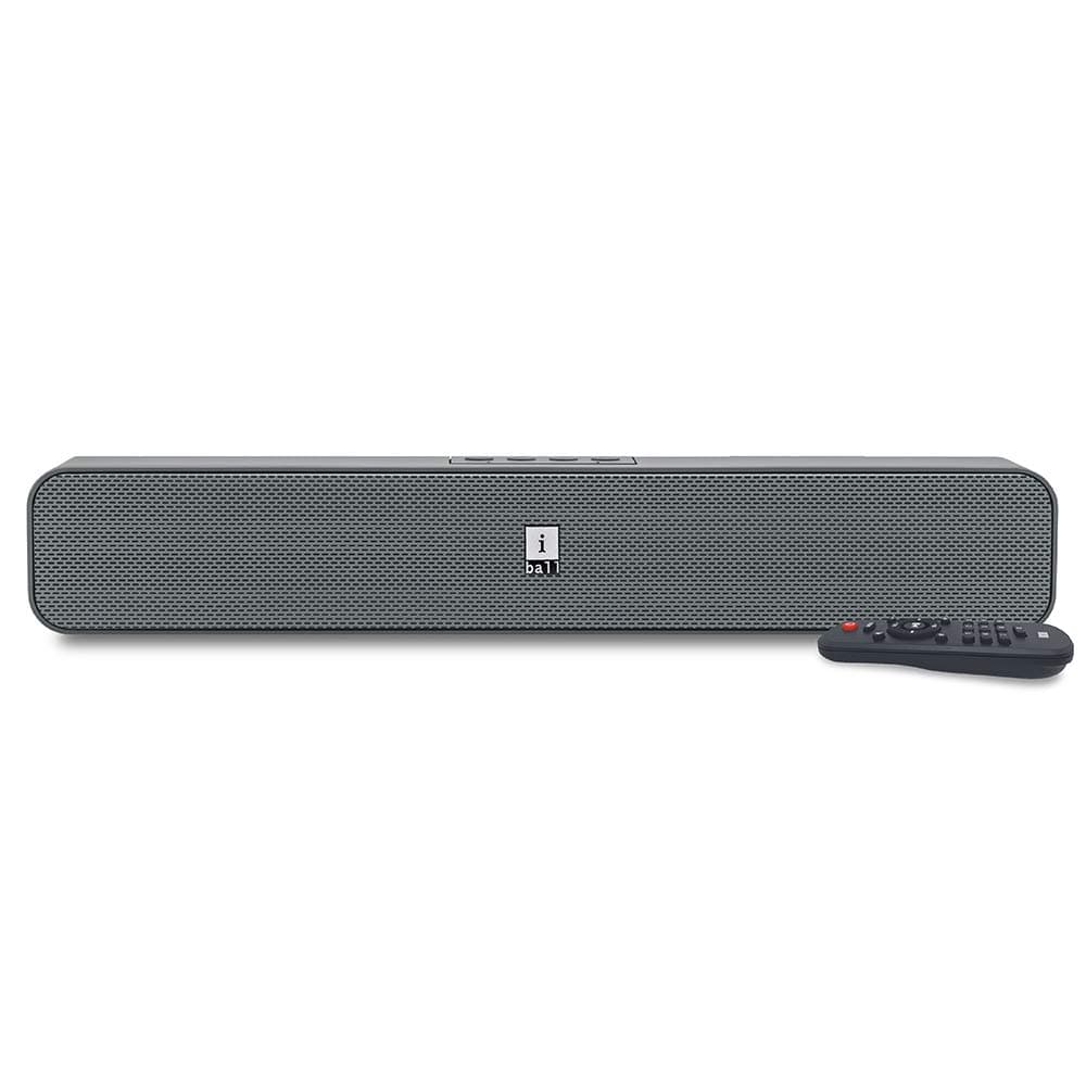 (Renewed) iBall Musi Bar High Power Compact Soundbar with Multiple Playback Options, Grey Soundbar Speakers