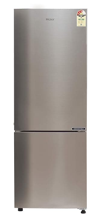 Haier 256 L 3 Star ( 2019 ) Frost-Free Double Door Refrigerator (HEB-25TDS, Brushline Silver/Dazzel Steel) Refrigerators