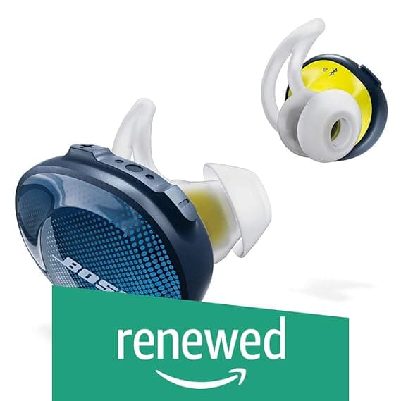 (Renewed) Bose Sound Sport Free Truly Wireless Sport Headphones (Midnight Blue/Citron)