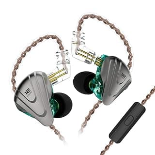 Yinyoo KZ ZSX 5BA 1DD Over Ear Earbuds Newest Monitor in-Ear Earbuds Earphones Noise Cancelling Wired Ear Buds Balanced Armature Dynamic Driver Hybrid Headphones(Gyan with mic)