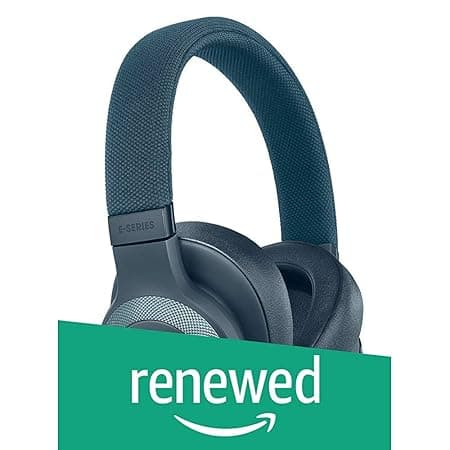 (Renewed) JBL E65BTNC Wireless Over-Ear Noise-Cancelling Headphones with Mic and One-Button Remote (Blue) Over-Ear