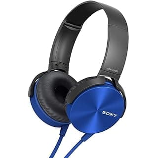 (Renewed) Sony MDR-XB450 On-Ear Extra Bass Headphones (Blue)