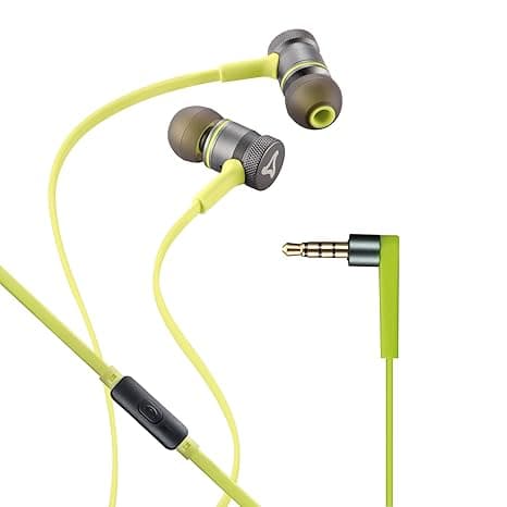 Syska HE2000 Ultra Bass Earphone - Green and Grey In-Ear