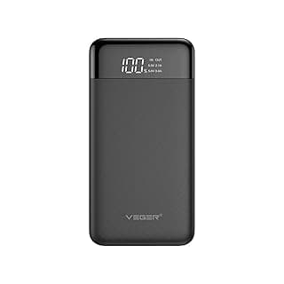Veger W2016 LCD Display 20000 mAh Li Polymer Power Bank (Black)