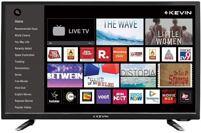 Kevin 80 cm (32 Inches) HD Ready Smart LED TV KN32SCA with CineWall (Black) (2019 Model) Smart Televisions