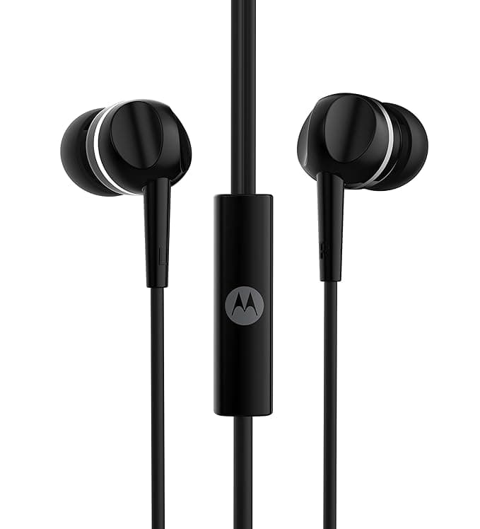 Motorola Pace 100 in-Ear Headphones with Mic & Alexa Built-in(Black) In-Ear