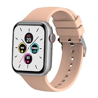 (Renewed) Fire-Boltt Ring Bluetooth Calling Smartwatch with SpO2 & 1.7” Metal Body with Blood Oxygen Monitoring, Continuous Heart Rate, Full Touch & Multiple Watch Faces (Beige)