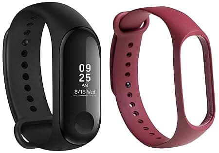 Mi Band 3 (Black) + Additional Strap (Red)