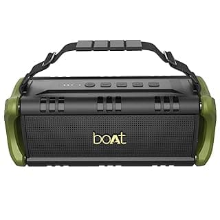 boAt Stone 1401 Bluetooth Speaker with 30W HD Audio, Up to 7H Playtime, Type-C Charging, Multiple Connectivity Modes, TWS Feature, IPX5 Water & Splash Resistance and Carry Strap (Army Green)