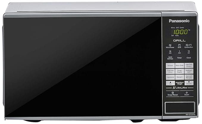 Panasonic 20L Grill Microwave Oven(NN-GT23HMFDG,Black Mirror, Zero Oil, 51 Auto Cook Menus ) with Starter Kit Microwave Ovens