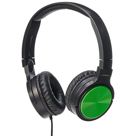 AmazonBasics Lightweight On-Ear Headphones - Green