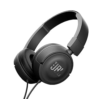 (Renewed) JBL T450 Pure Bass On-Ear Headphones (Black) with Mic