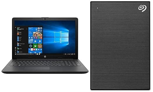 HP 15 AMD Ryzen 3 15.6-inch Laptop (4GB/1TB HDD/Windows 10 Home/Sparkling Black/2.04 kg), dy0004AU + Seagate Backup Plus Slim 2 TB External Hard Drive