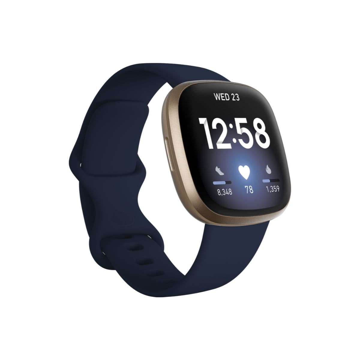 Fitbit Versa 3, Midnight/soft Gold Aluminum