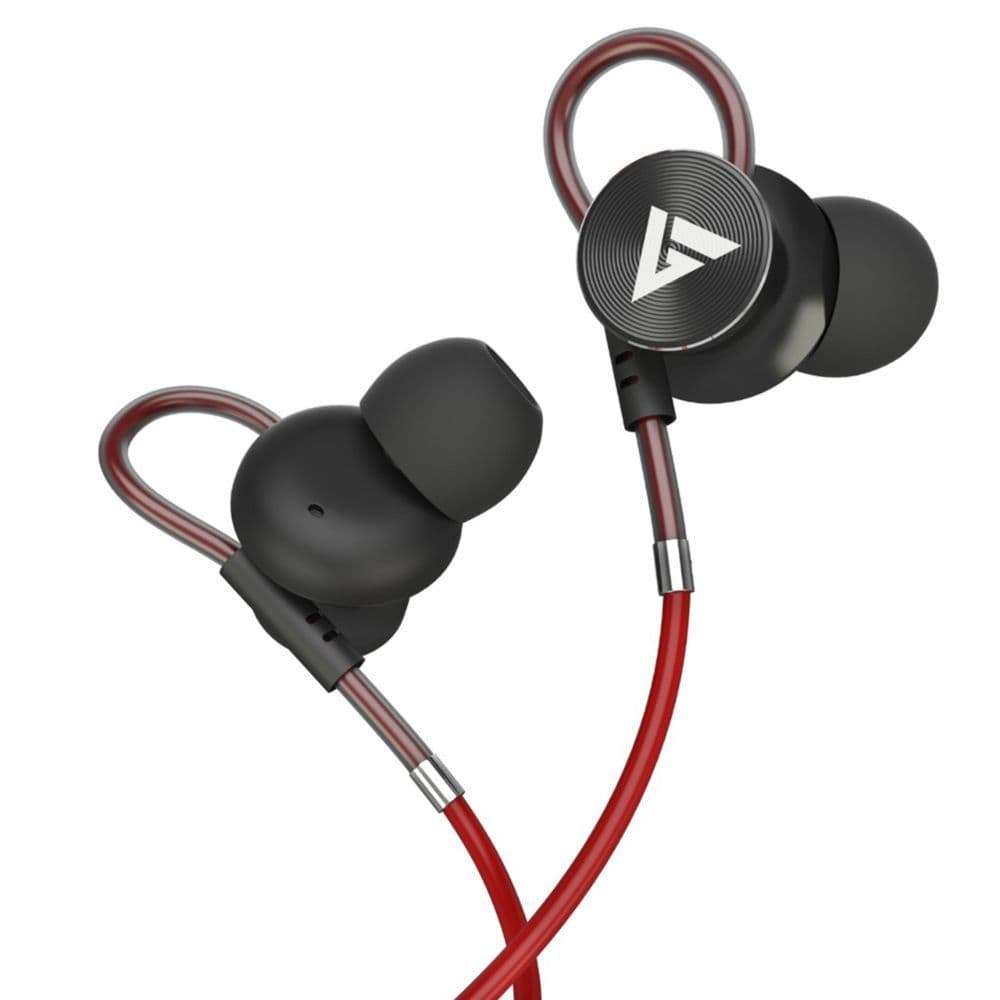Boult Audio BassBuds Loop in-Ear Wired Earphones with Mic and Deep Bass (Red)