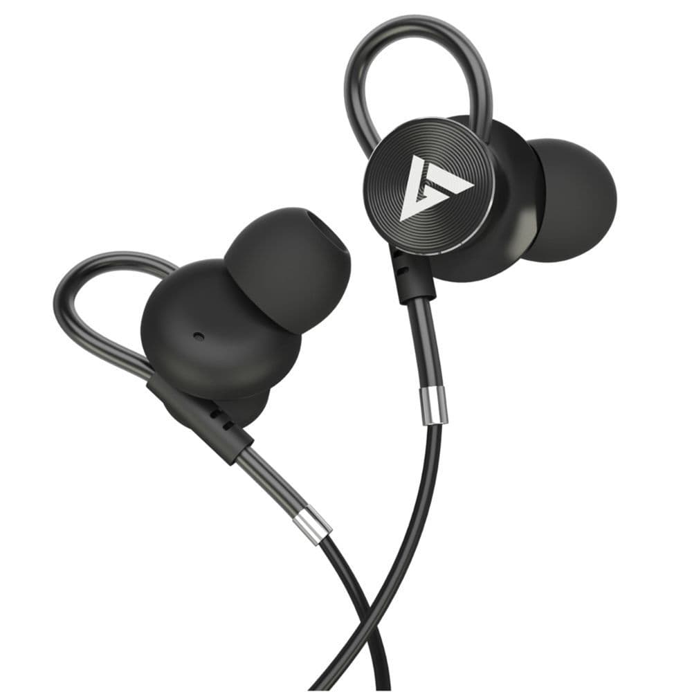 Boult Audio BassBuds Loop in-Ear Wired Earphones with Mic and Deep Bass (Black)
