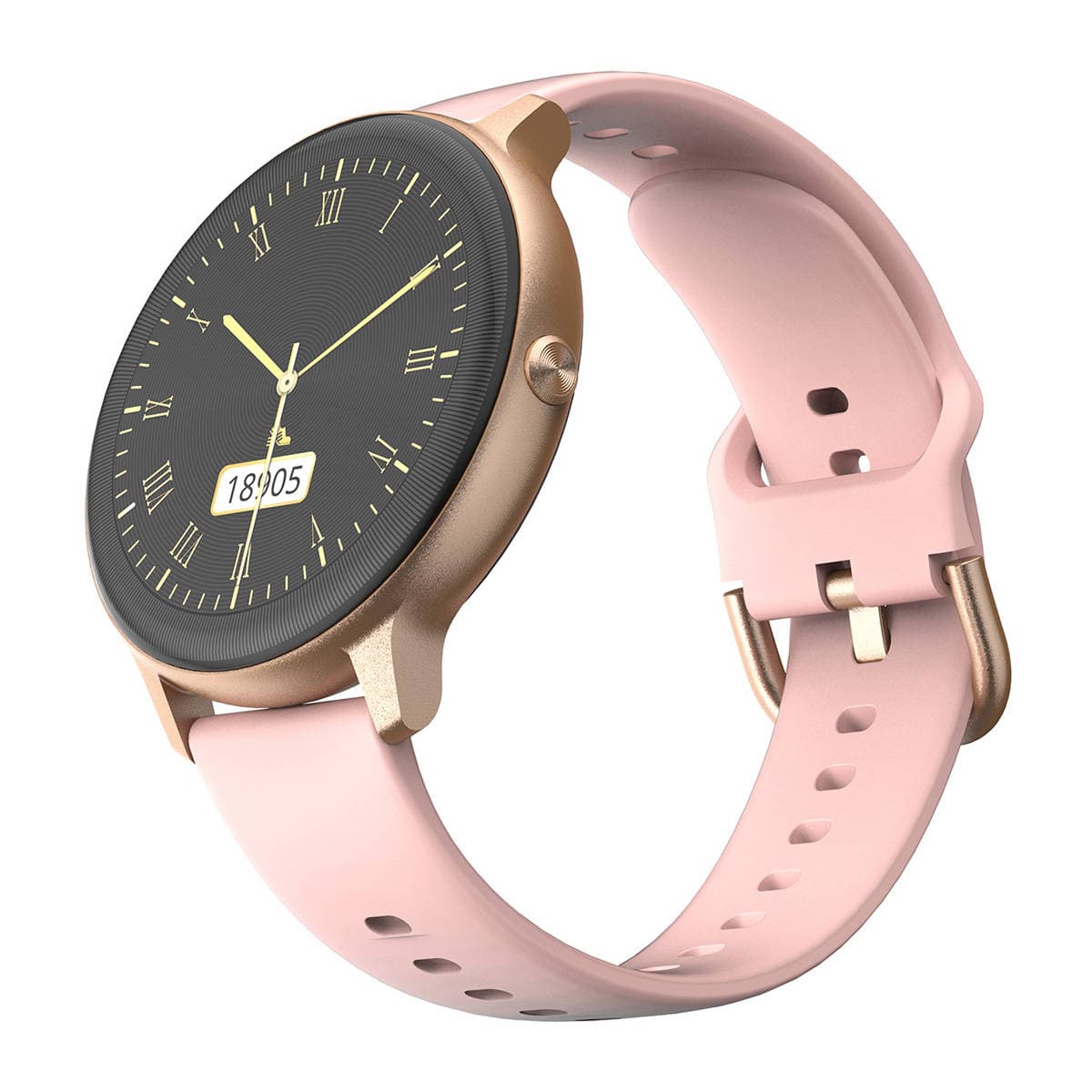 Ambrane FitShot Sphere Smartwatch with 7 Days Battery IP68 Water Resistant (Pearl Pink)